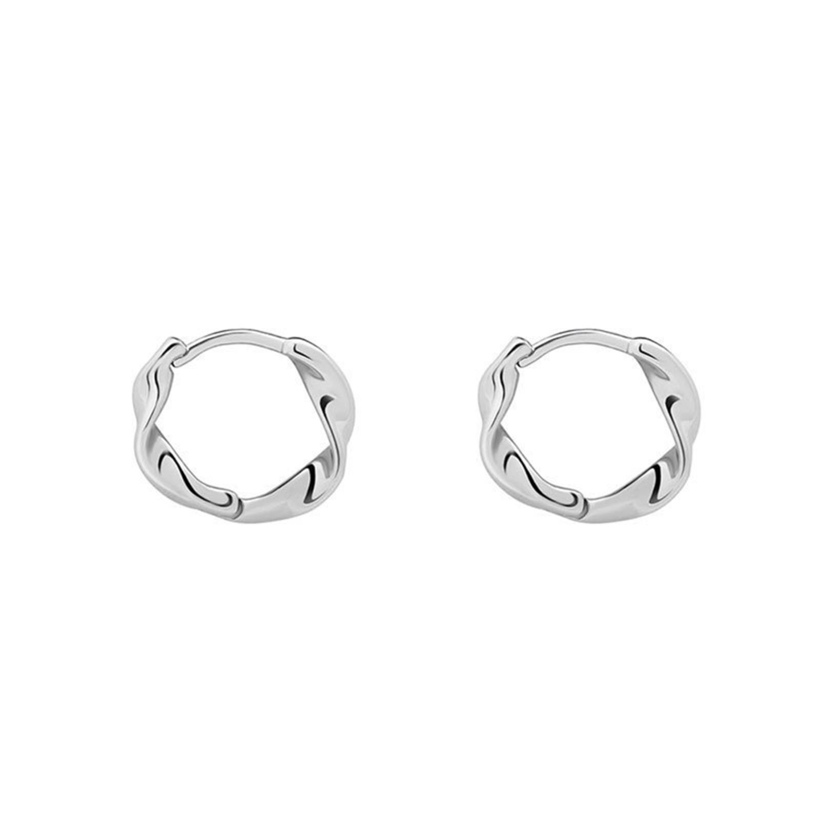 thumbnail image 2 of 925 Pendientes de aro de plata Pendientes de hebilla para las mujeres, 2 of 2